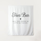 Moderne Liebe und Tacos Bridal Fiesta-Zeichen Wandteppich (Vorderseite)