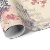 Moderne Liebe Valentine Red Toile de Jouy Pattern Geschenkpapier (Rolleneckpunkt)