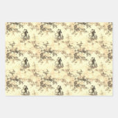 Moderne Liebe Valentine Red Toile de Jouy Pattern Geschenkpapier Set (Vorderseite 3)