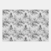 Moderne Liebe Valentine Red Toile de Jouy Pattern Geschenkpapier Set (Vorderseite 2)