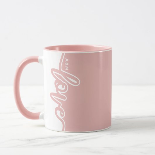 Moderne LIEBE Valentine's Day Custom Initials Tass Tasse (Links)
