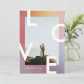 Moderne Liebe Valentine's Day Gradient Ombré Karte (Stehend Vorderseite)