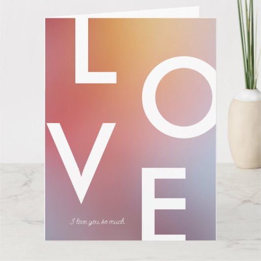 Moderne Liebe Valentine's Day Gradient Ombré Karte (Vorderseite)