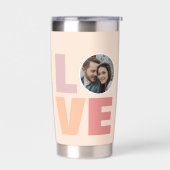 Moderne Liebe Valentines Foto Thermobecher (Links)