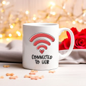 Moderne Liebe, verbunden mit ihr Kaffeetasse