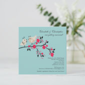 Moderne Liebe-Vogel-Brautparty-Einladung Einladung (Stehend Vorderseite)