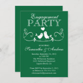 Moderne Liebe-Vogel-Verlobungs-Party Einladungen (Vorne/Hinten)