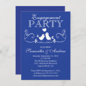 Moderne Liebe-Vogel-Verlobungs-Party Einladungen (Vorne/Hinten)