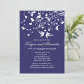 Moderne Liebe-Vogel-Verlobungs-Party Einladungen (Stehend Vorderseite)