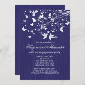 Moderne Liebe-Vogel-Verlobungs-Party Einladungen (Vorne/Hinten)