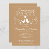 Moderne Liebe-Vogel-Verlobungs-Party Einladungen (Vorne/Hinten)