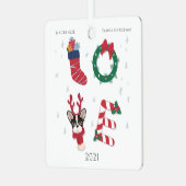 Moderne Liebe Weihnachtsfamilie Ornament Aus Metall (Vorderseite links)