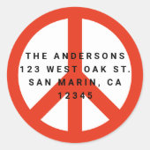 Moderne Liebe Weihnachtsfeiertage Rücksendeadresse Runder Aufkleber (Vorderseite)