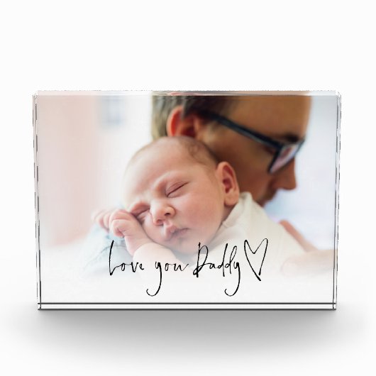 Moderne Liebe You Daddy Script Heart Foto Overlay (Vorderseite)