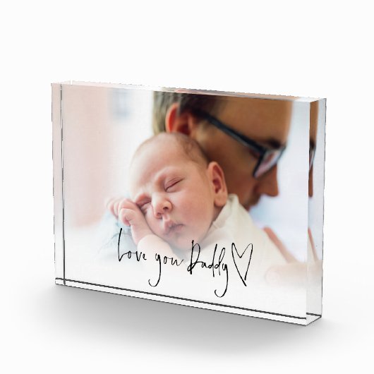 Moderne Liebe You Daddy Script Heart Foto Overlay (Rechts)