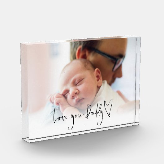 Moderne Liebe You Daddy Script Heart Foto Overlay (Links)