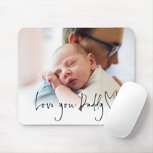 Moderne Liebe You Daddy Script Name Foto Overlay Mousepad (Mit Mouse)