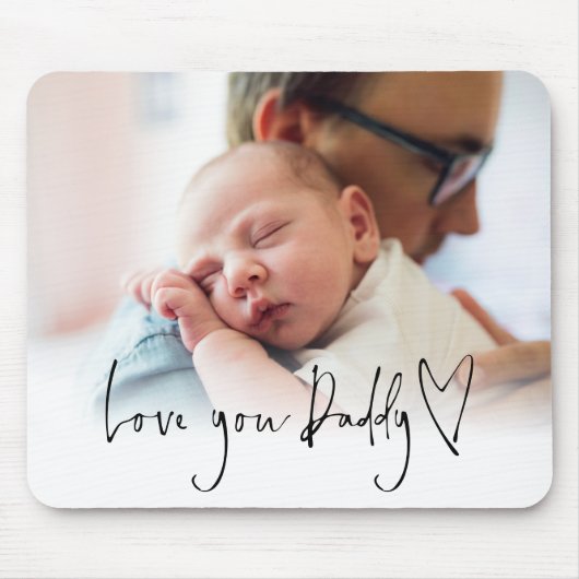 Moderne Liebe You Daddy Script Name Foto Overlay Mousepad (Vorne)