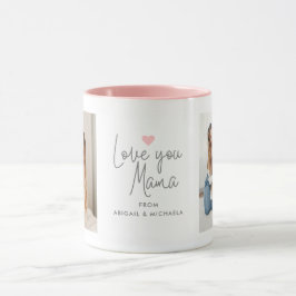 Moderne "Liebe you Mama" 2-Foto Tasse