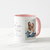 Moderne "Liebe you Mama" 2-Foto Tasse (VorderseiteRechts)