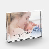 Moderne Liebe You Mommy Script Heart Foto Overlay (Links)