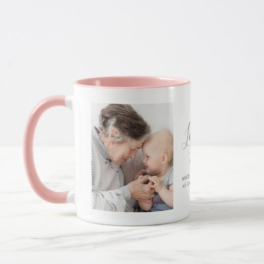 Moderne "Liebe you Nan" 2-Foto Tasse (Links)