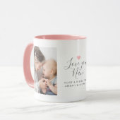 Moderne "Liebe you Nan" 2-Foto Tasse (Vorderseite Links)