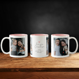 Moderne "Liebe you Oma" 2-Foto Zweifarbige Tasse