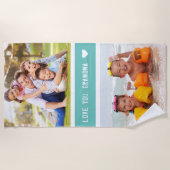 Moderne Liebe You Oma Fotos Aquamarin Strandtuch (Vorderseite)