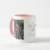 Moderne "Liebe You Sister" 2-Foto Tasse (Vorderseite Links)