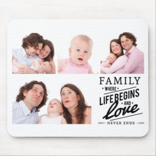 Moderne Liebe Zitat FotoCollage Mousepad