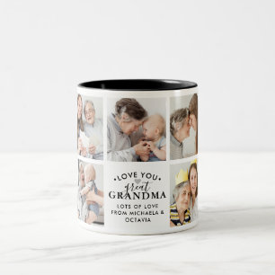 Moderne Liebe zu dir Urgroßmutter/Oma 9-Foto Zweifarbige Tasse