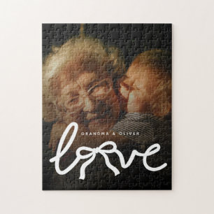 Moderne Liebestypografie Oma individuelles Fotoges Puzzle