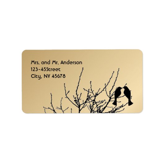 Moderne Liebesvögel rustikale Landhochzeit Adressaufkleber (Vorne)