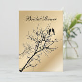 Moderne Liebesvögel rustikale Landhochzeit Einladung (Stehend Vorderseite)