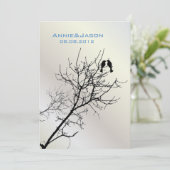 Moderne Liebesvögel rustikale Landhochzeit Einladung (Stehend Vorderseite)