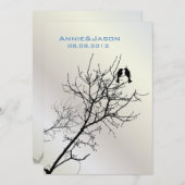 Moderne Liebesvögel rustikale Landhochzeit Einladung (Vorne/Hinten)