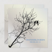 Moderne Liebesvögel rustikale Landhochzeit Einladung (Vorne/Hinten)