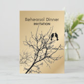 Moderne Liebesvögel rustikale Landhochzeit Einladung (Stehend Vorderseite)