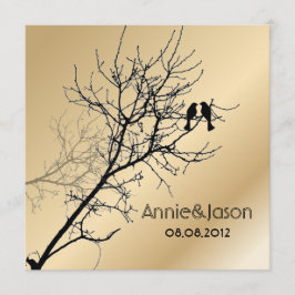 Moderne Liebesvögel rustikale Landhochzeit Einladung