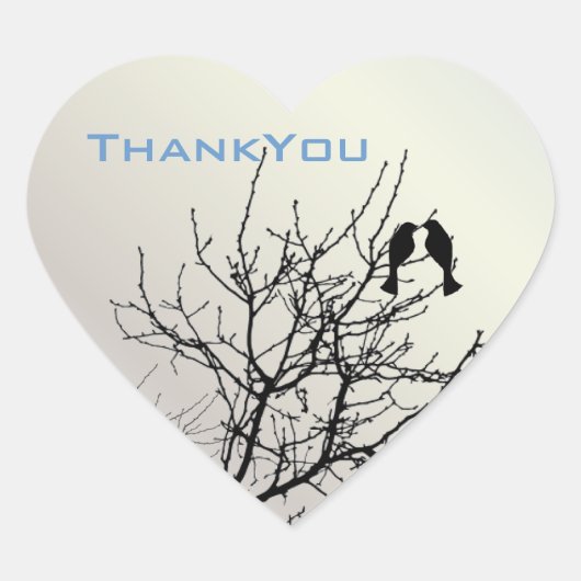 Moderne Liebesvögel rustikale Landhochzeit Herz-Aufkleber (Vorderseite)