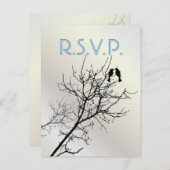 Moderne Liebesvögel rustikale Landhochzeit uAwg Einladungspostkarte (Vorne/Hinten)