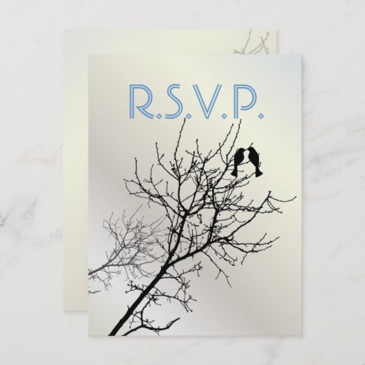 Moderne Liebesvögel rustikale Landhochzeit uAwg Einladungspostkarte (Vorne/Hinten)