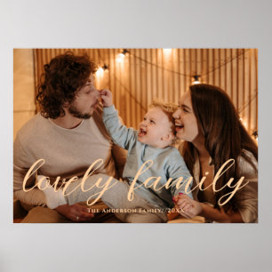 Moderne liebevolle Familie Personalisierte Schrift Poster