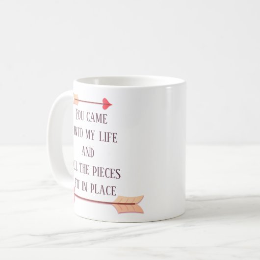 Moderne, liebevolle Text-Kaffee-Tasse Kaffeetasse (Vorderseite Links)