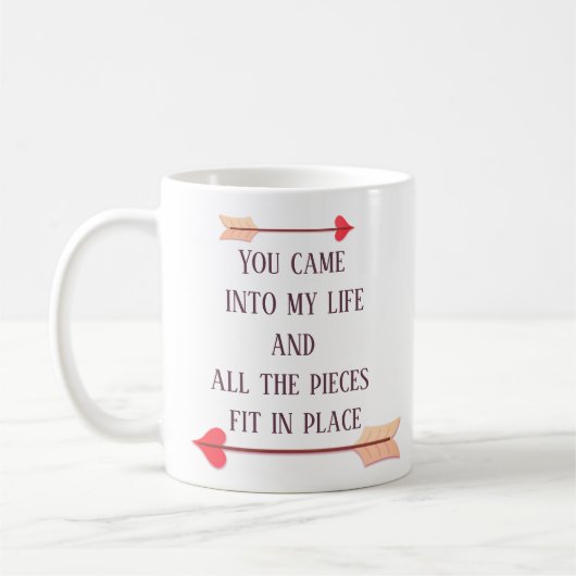 Moderne, liebevolle Text-Kaffee-Tasse Kaffeetasse (Links)