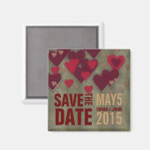 Moderne Liebhaber roter Herzen speichern das Datum Magnet (Vorderseite/Rückseite)