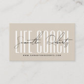Moderne Life Coach Typografie Skript beige Visitenkarte (Vorderseite)