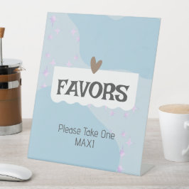 Moderne Light Blue Baby Dusche bevorzugt Sockelschild