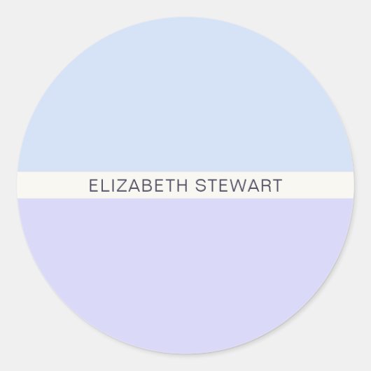 Moderne Light Blue- und Lavendel-Umschlag Aufklebe Runder Aufkleber (Vorderseite)